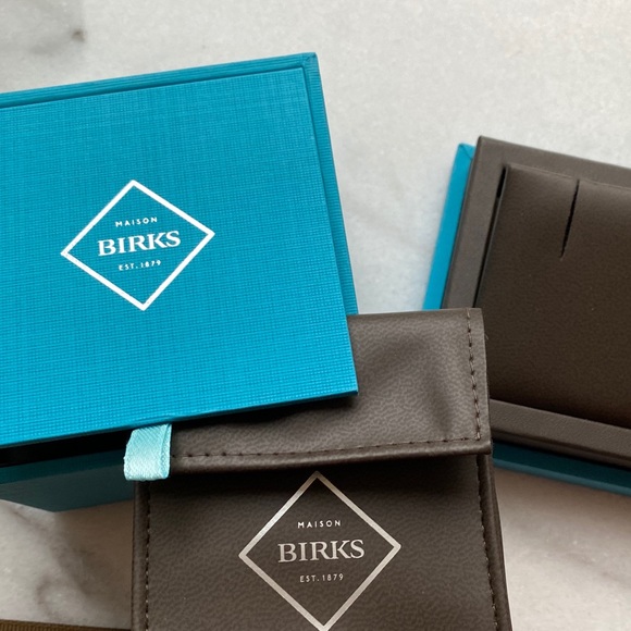 Birks Jewelry - Maison Birks Earring/Necklace Jewelry Box and Bag